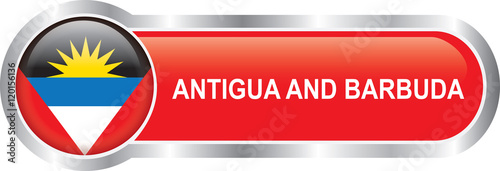 Antigua and Barbuda flag glossy banner 
