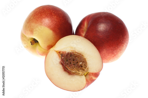 Nectarine fruit isolated on white background