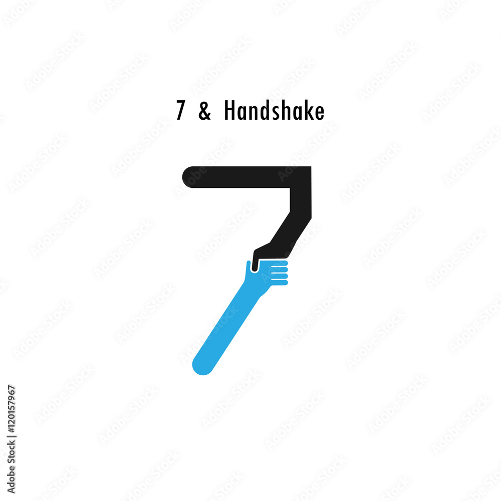 Creative 7 number icon abstract logo design vector template. Stock