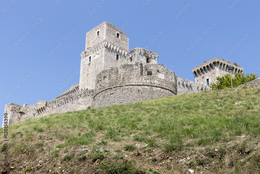 Die Burg Rocca Maggiore in Assisi, Italien