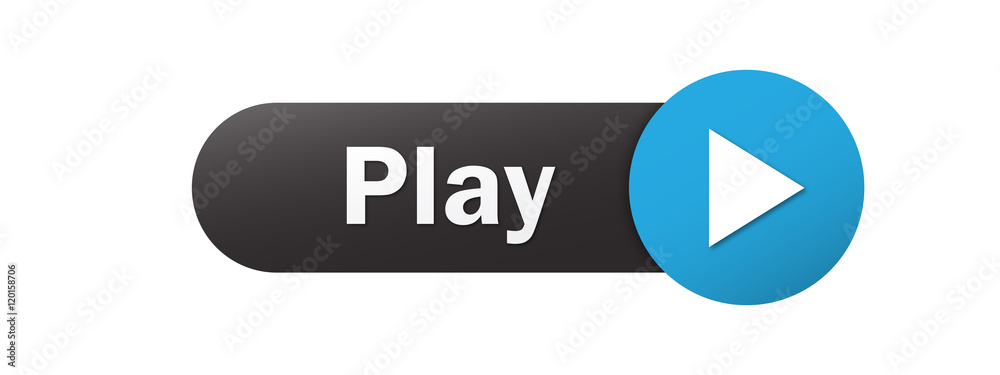 "PLAY" Vector Web Button  - obrazy, fototapety, plakaty 