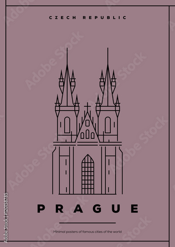Minimal Prague City Poster Design