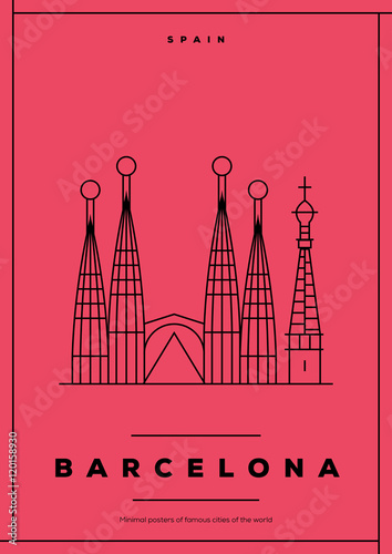 Minimal Barcelona City Poster Design