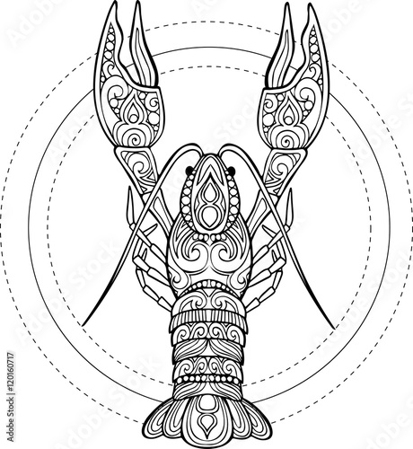 Vector hand drawn doodle cancer illstration for coloring book