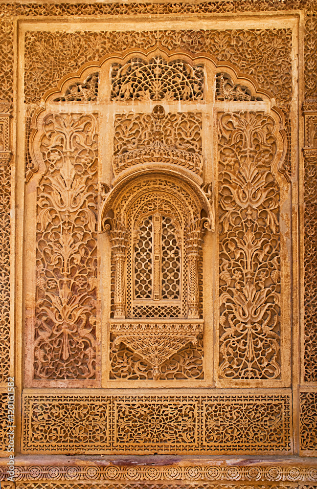 Carved window, Jaisalmer, Rajasthan, India