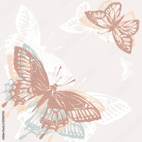 Wallpaper Mural Vector illustration with magic hand drawn butterfly Torontodigital.ca