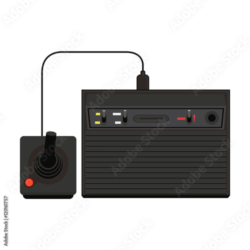 Vector home video game console icon illustration. Geek gaming re