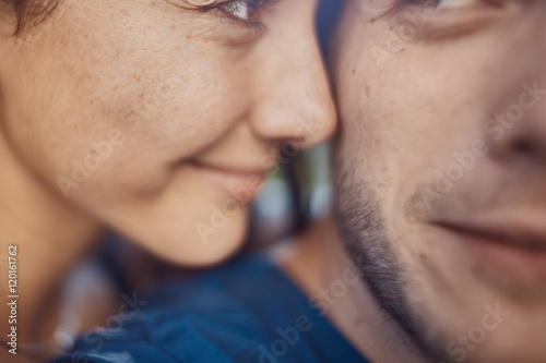 Close-up image of loving romantic couple