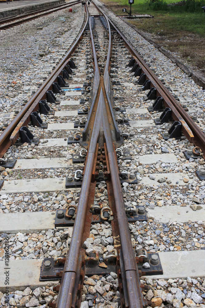 Railroad Track splitting lanes Railroad Track splitting lanes