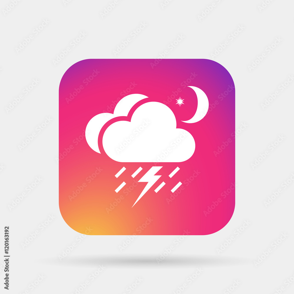 lightning rain cloud moon meteo icon lightning rain cloud moon meteo icon