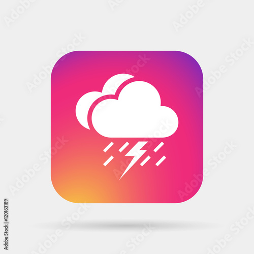 lightning rain cloud meteo icon
