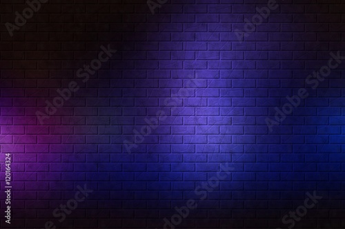 Tableau sur toile Blau-Violett beleuchtete Mauer - Hintergrund, Vorlage