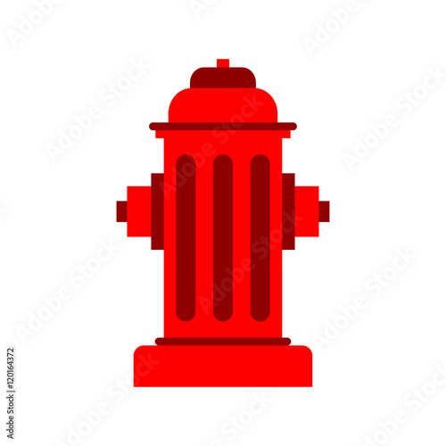 Icono plano hidrante color en fondo blanco