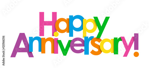  HAPPY ANNIVERSARY  Colourful Vector Letters Icon