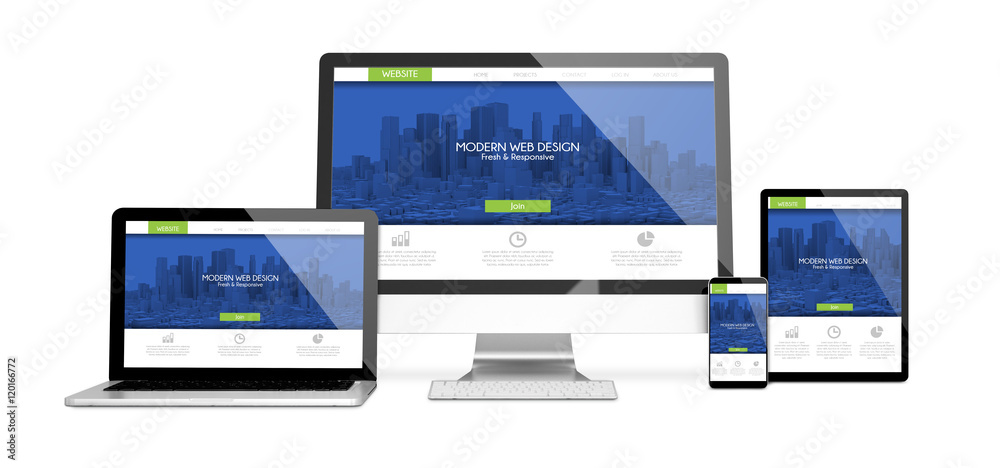 devices isolated fresh and modern web design