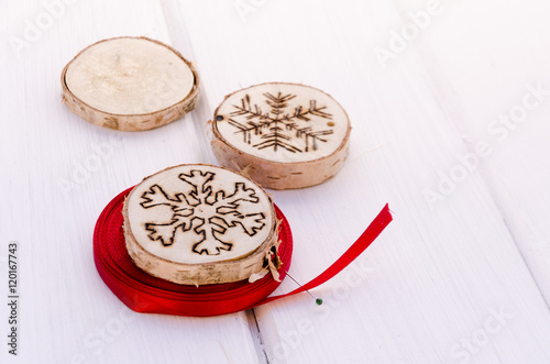 Fototapeta Naklejka Na Ścianę i Meble -  Hand-made christmas ornament decoration