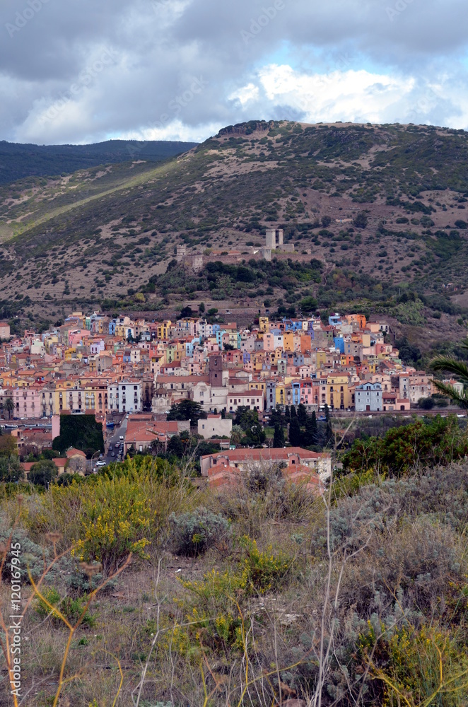 Obraz premium Bosa Colorfull houses in Sardinia Italy Europe