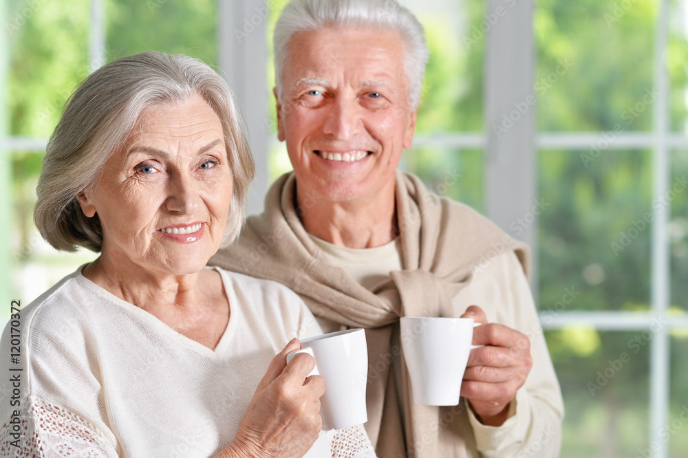 Senior couple drinking tea Senior couple drinking tea