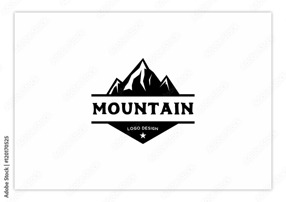 Mountain Logo Retro Badge Template