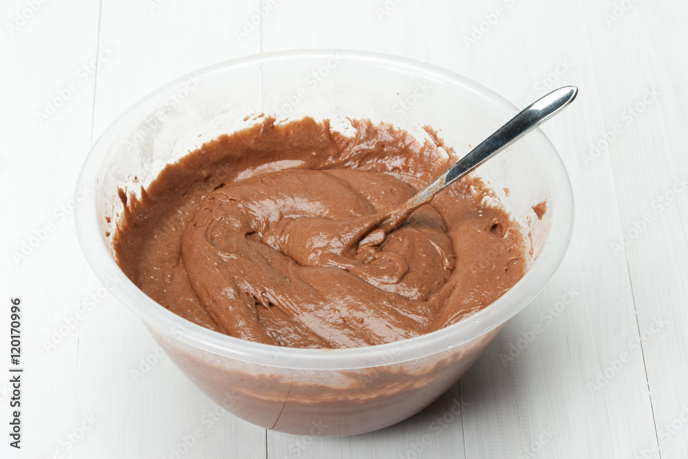 Liquid Dough. Chocolate Cupcake, Cake Or Muffin Cooking Process. Liquid Dough. Chocolate Cupcake, Cake Or Muffin Cooking Process.