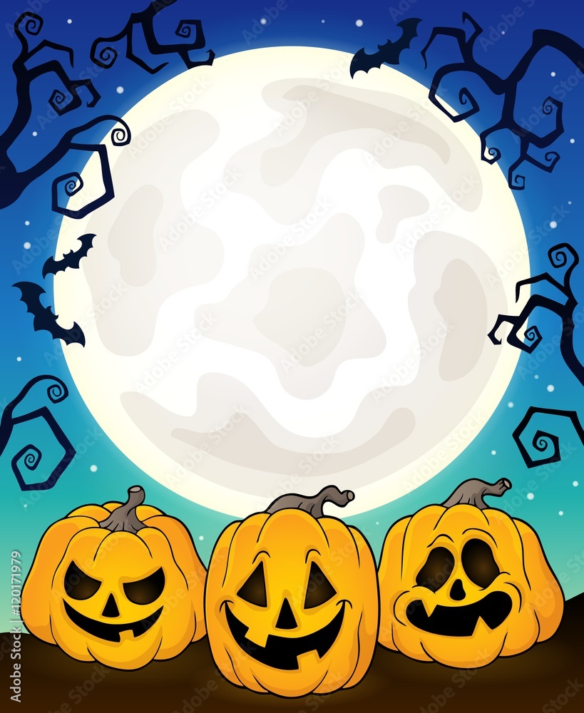 Fototapeta premium Halloween pumpkins theme image 8