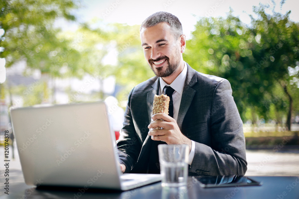 Businessman having lunch Businessman having lunch