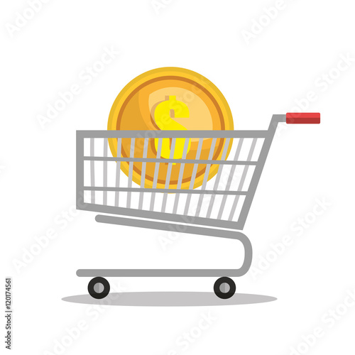 cart money currency isolated vector illustration eps 10