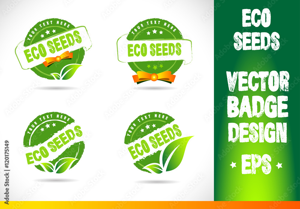 Eco seeds Badge Vector