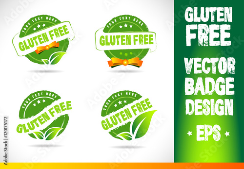 Gluten free Badge Logo Vector