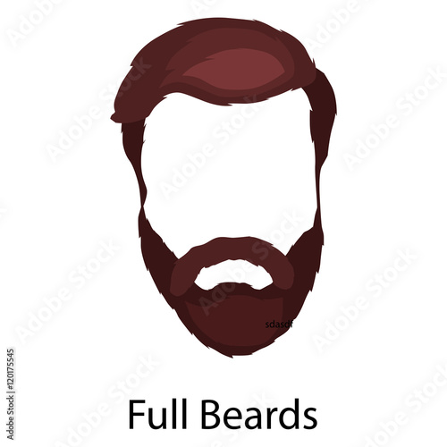 Men cartoon hairstyles with beards and mustache.Vector illustration with isolated hipsters hairstyles on a white background.