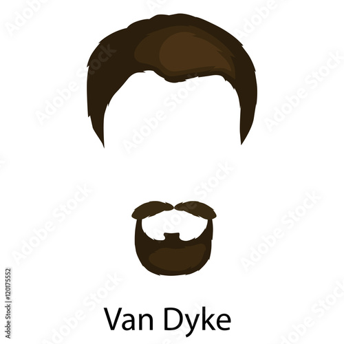 Men cartoon hairstyles with beards and mustache.Vector illustration with isolated hipsters hairstyles on a white background.