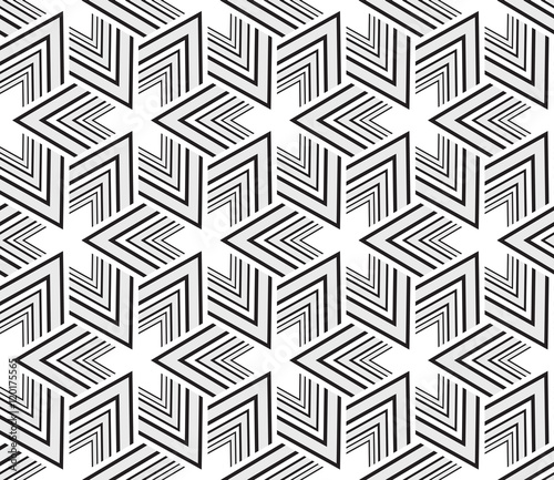 seamless vector pattern. imitation pencil drawing in the form of engraving. virtual 3d cube