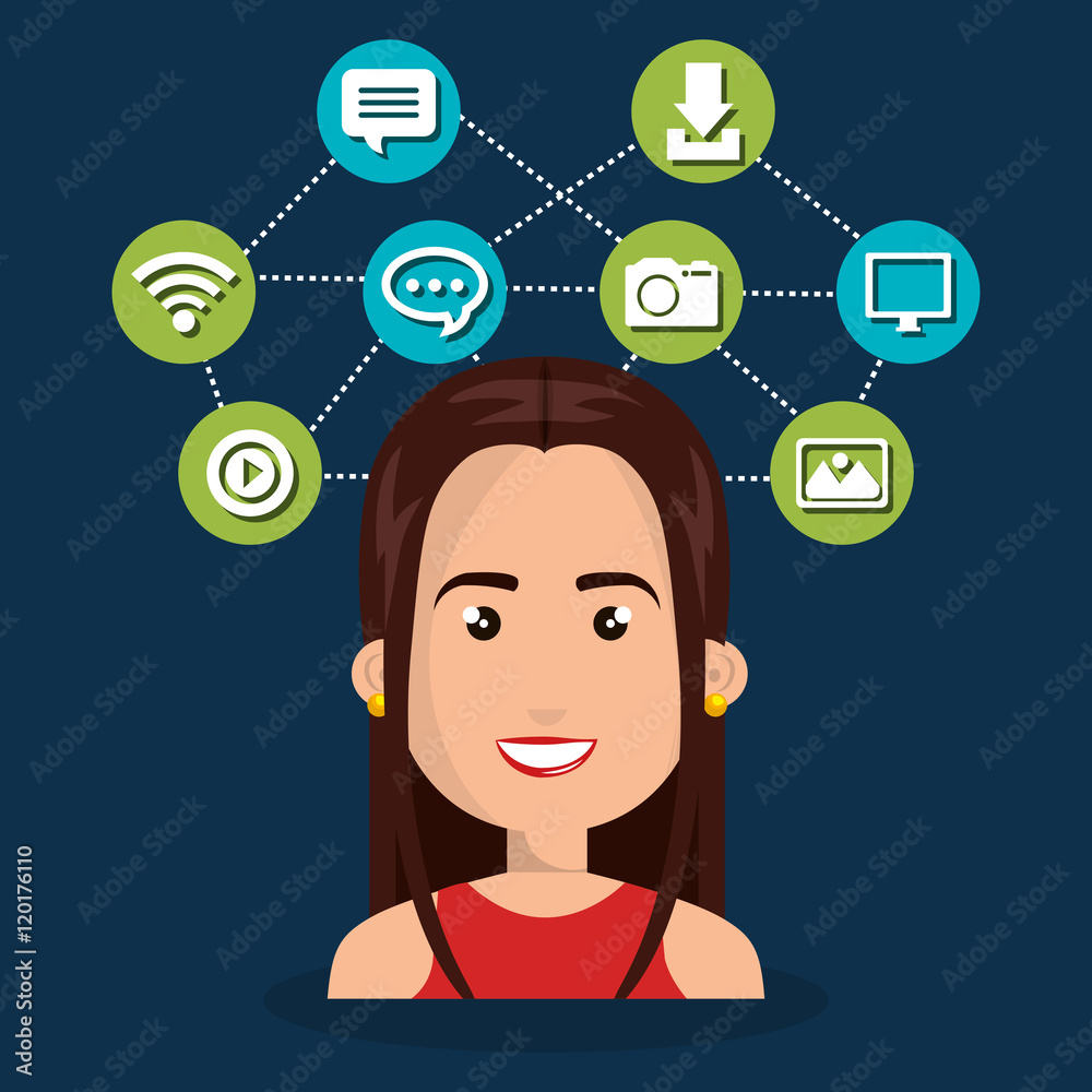 woman web online isolated vector illustration eps 10 woman web online isolated vector illustration eps 10