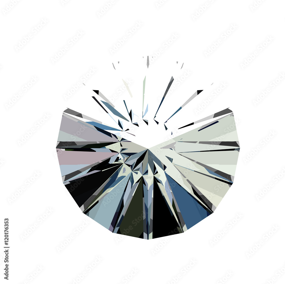 Diamond in top view. Vector illustration Stock Vector | Adobe Stock