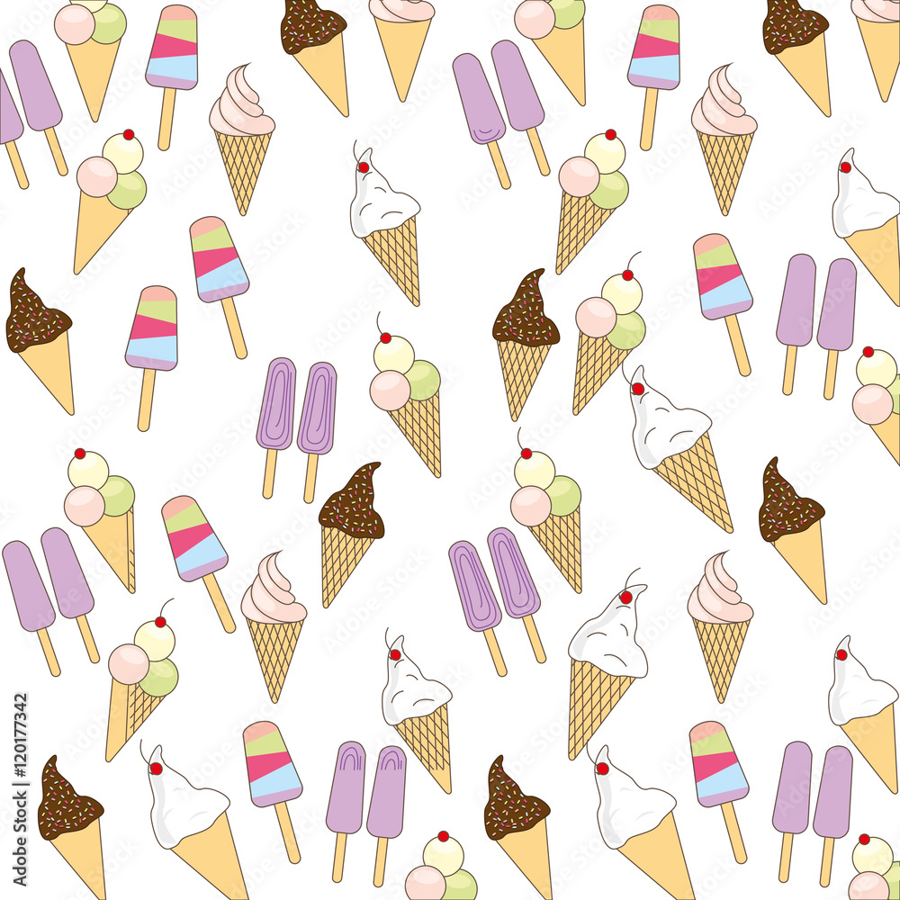 ice cream delicious dessert vector illustration design