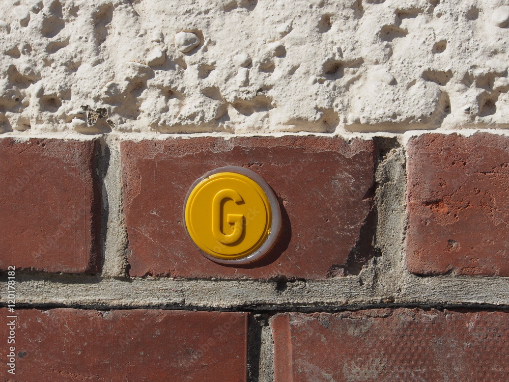 Elegantes Gas Plakette Am Haus Kaufen Bilder