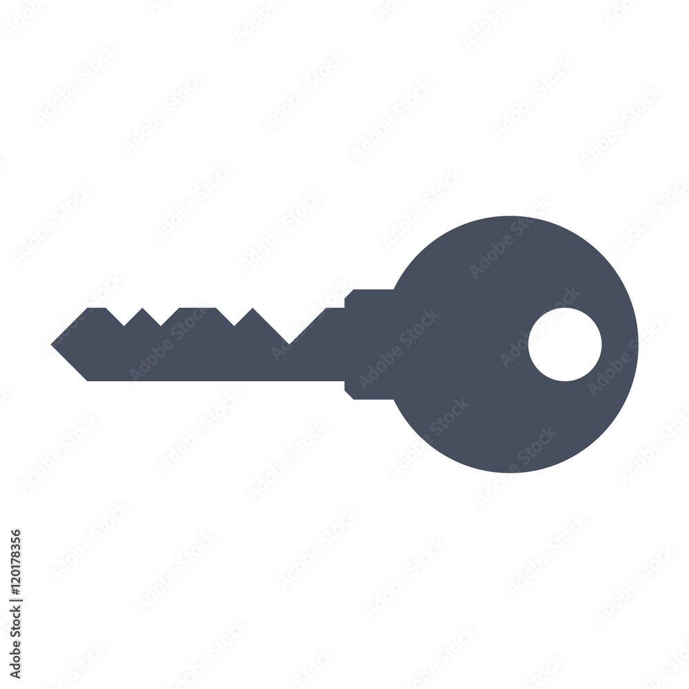Black house key stylish vector illustration on white background. Black house key stylish vector illustration on white background.
