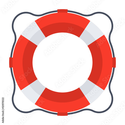Business rescue concept with lifebuoy in flat style.
