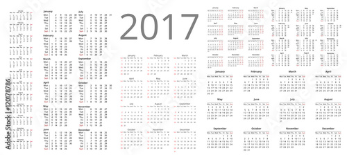 Calendar 2017 Vector