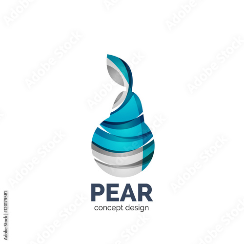 Vector creative abstract pear fruit logo