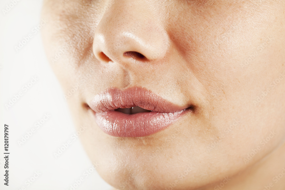 Obraz premium Beauty young woman lips