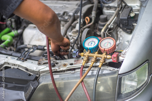 Mechanic repairing a car