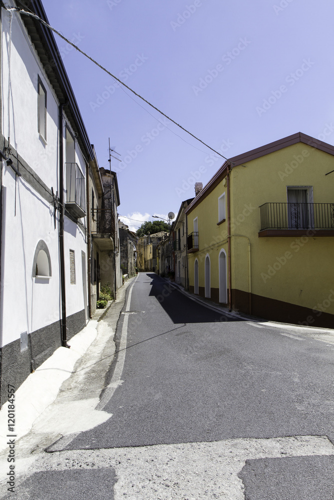 street in the old village centre of Terrati, Calabria, Italy