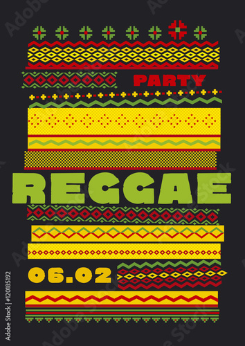 retro traditional decorative pattern. reggae color music backgro photo