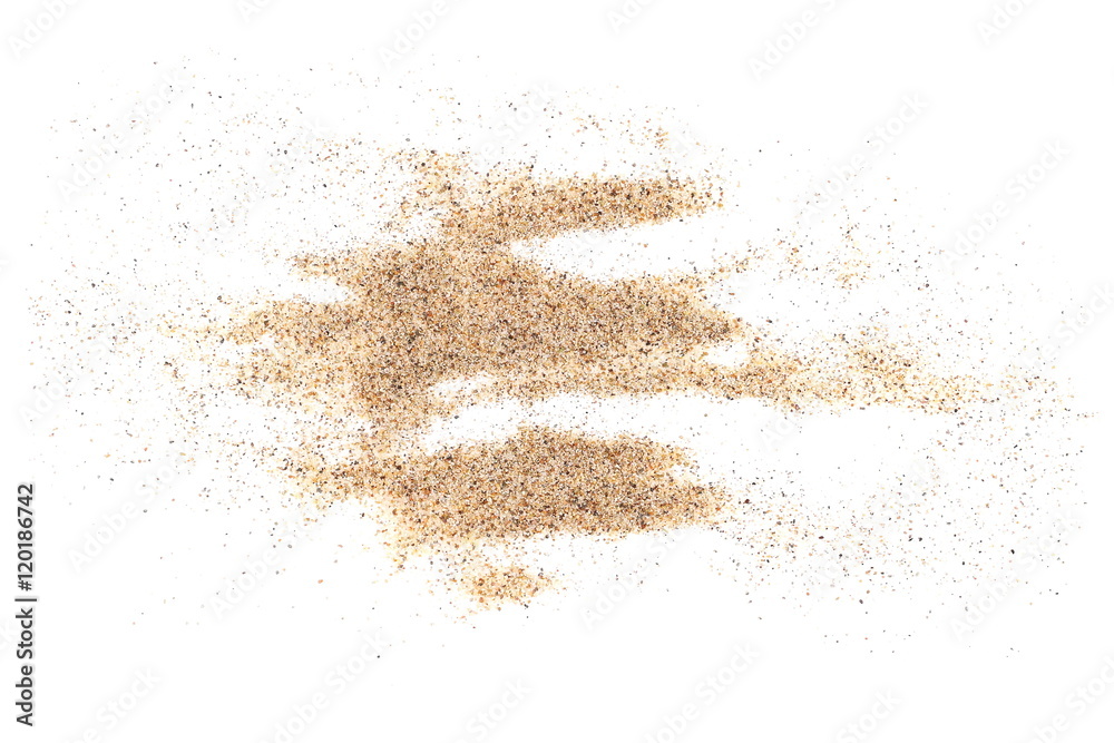 pile sand isolated on white background