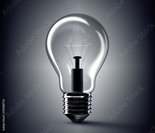 bright glass light bulb isolated on background