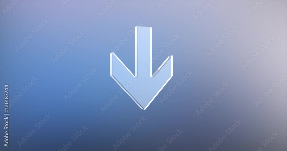 Animated Arrow Down Glass 3d Icon Loop Modules for edit with alpha matte 
