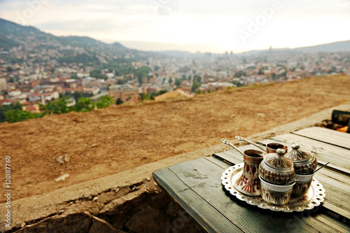 Canvas Print Two cups of bosnian coffee