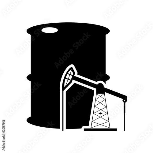 flat design oil barrel and icon vector illustration