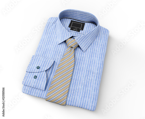 men shirt clothing with tie isolated on white